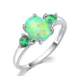 green fire opal emerald ring