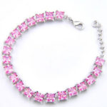 pink topaz square cut bracelet